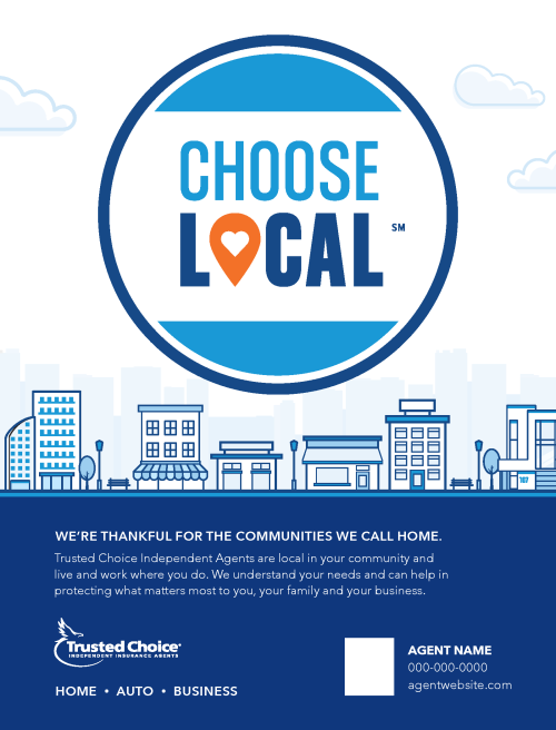 Rural Illustration with Choose Local logo