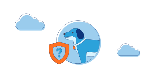 Illustration of a dog being protected.