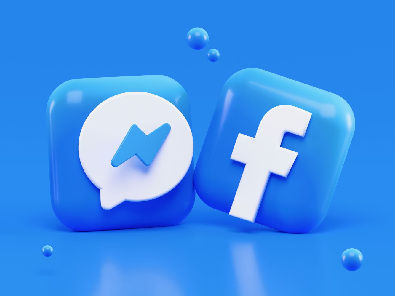 Blue Facebook and Messenger icons