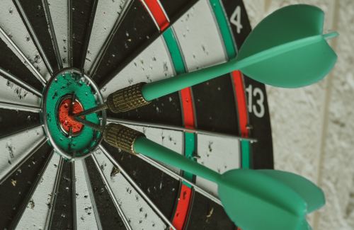 Darts in the center of a target