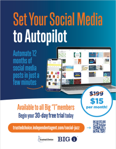 Promotional Magazine ad for social media automation tool.